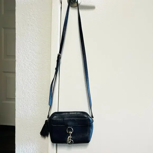 Rebecca Minkoff Mab Camera Bag Navy Blue Leather Crossbody Silver Hardware EUC - Picture 8 of 8